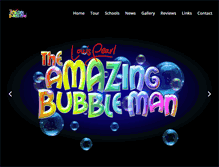 Tablet Screenshot of amazingbubbleman.com